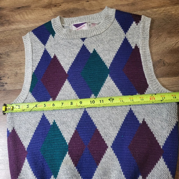 Vintage 1990's Honors Argyle Sweater Vest Size Medium - Picture 4 of 5